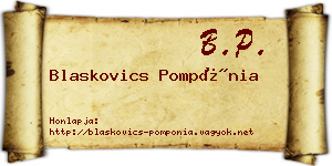 Blaskovics Pompónia névjegykártya